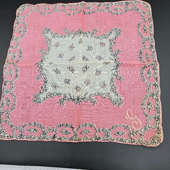 Vintage Handkerchief Lot Of 8 Embroidered & Printed Designs Cotton/linen blend - Picture 9 of 16